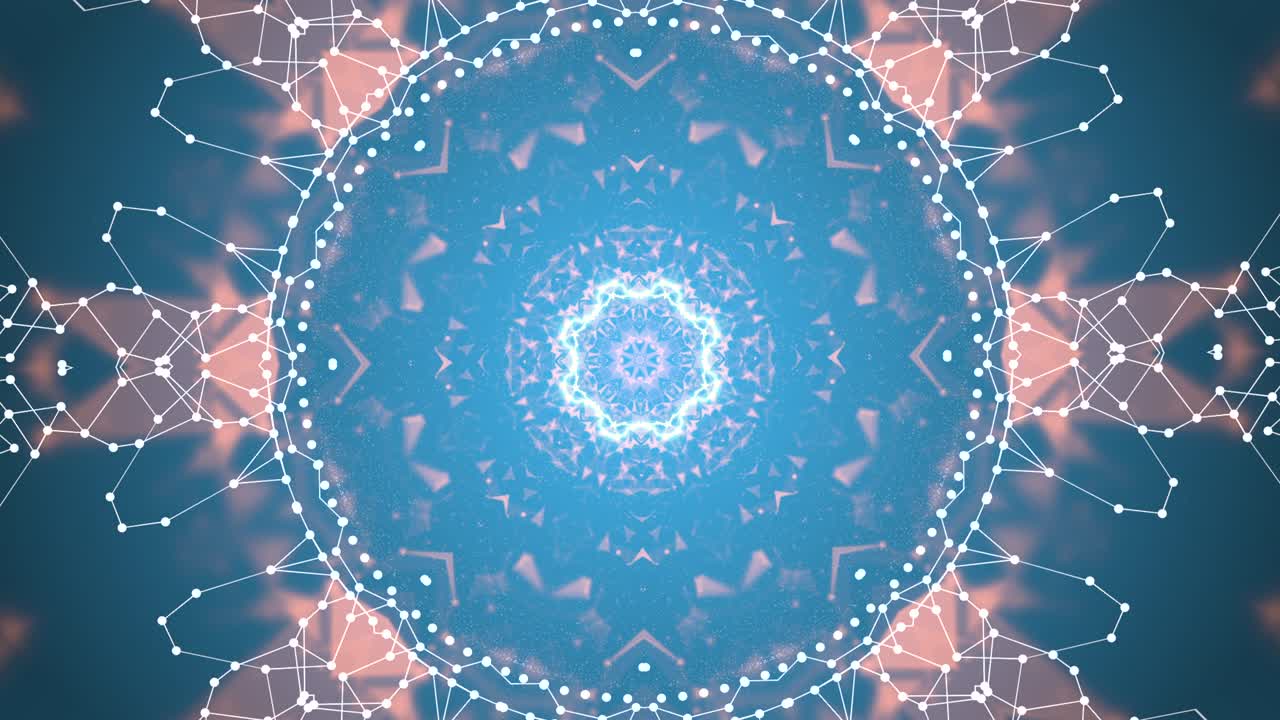 explosión de la estrella azul en la creación de una hermosa nebulosa de conexión de partículas poligonales.