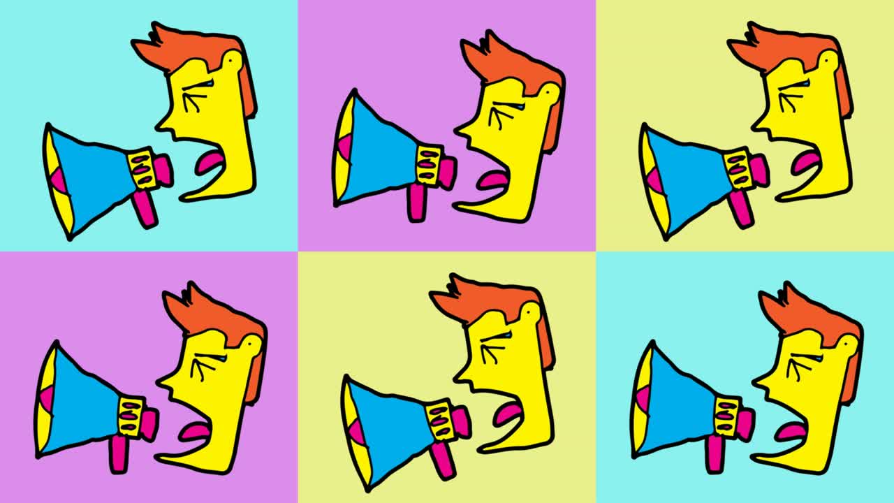 kids drawing pop art seamless background with theme of megaphone speech