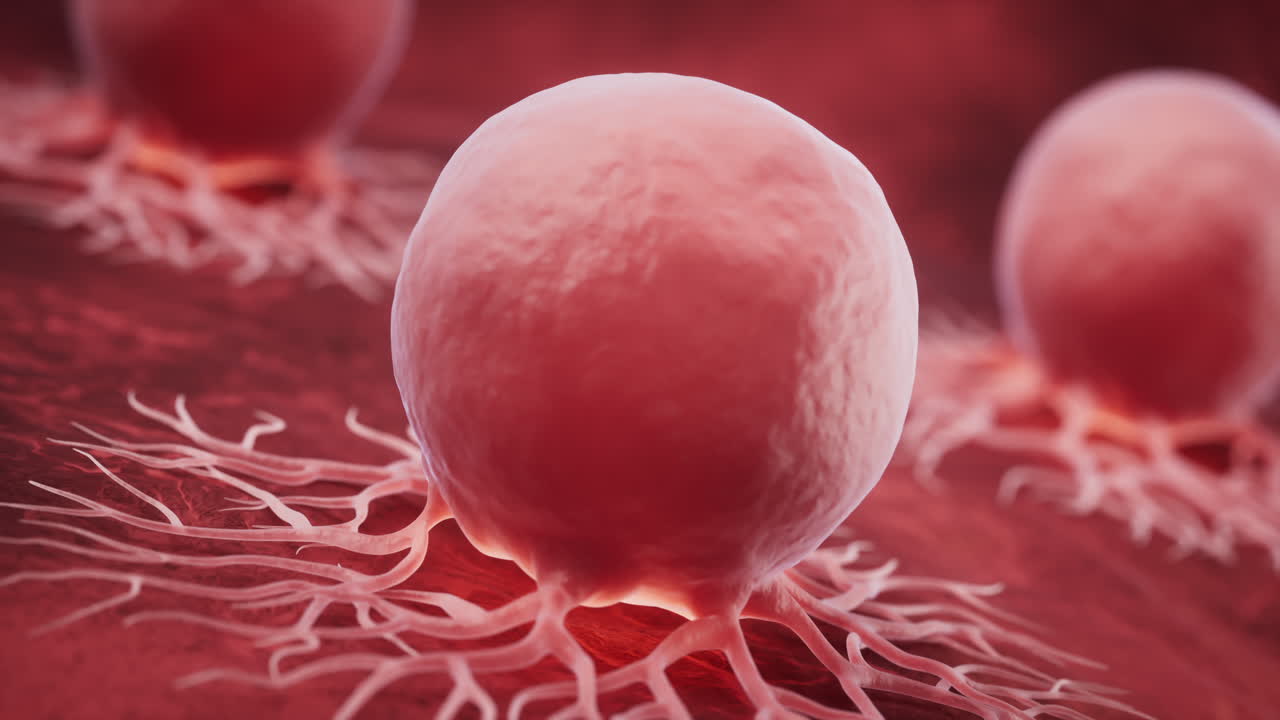 células biológicas del cáncer y la enfermedad, renderización en 3d.
