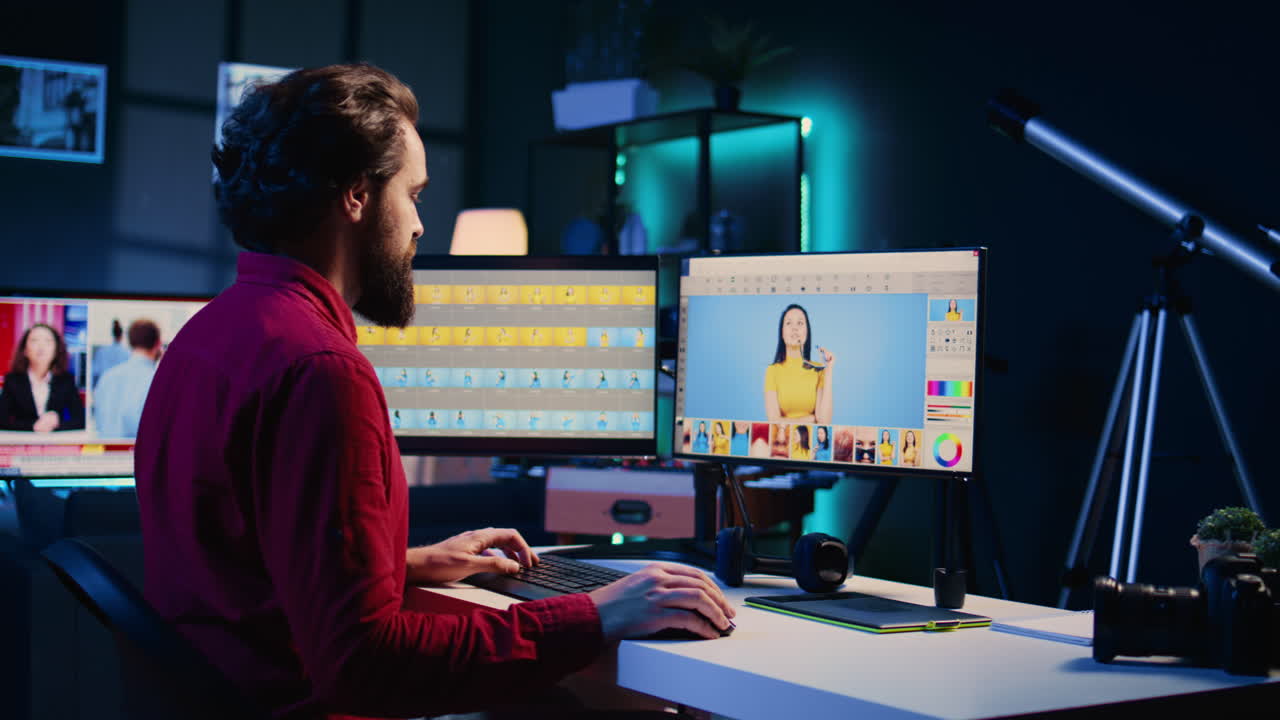 editor de fotos usando una computadora de escritorio tp hacer ajustes a las fotografías