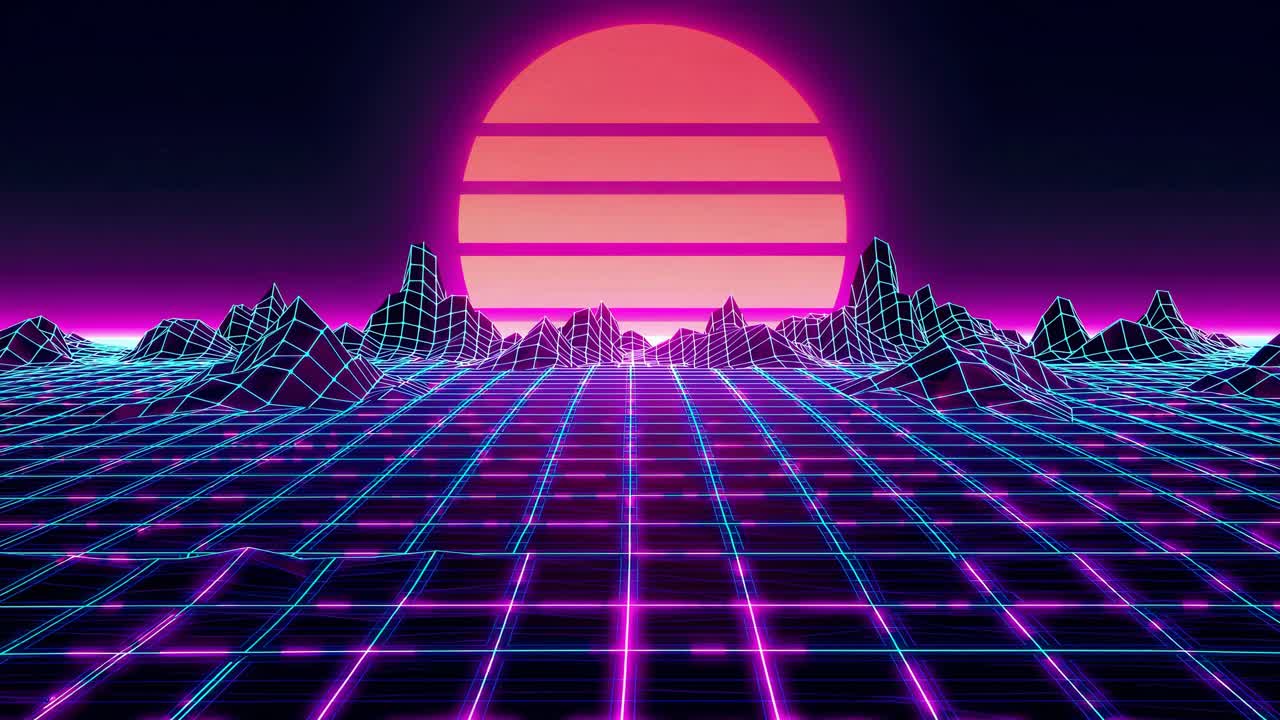 Cyberpunk Sunset Landscape