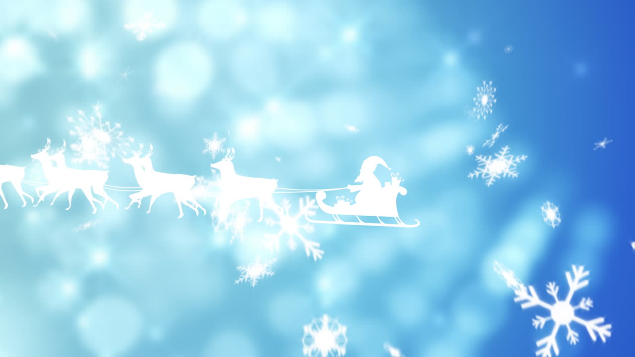 산타클로스 가 사 ⁇  이 끌어당기는  ⁇ 매 를 타고 있다