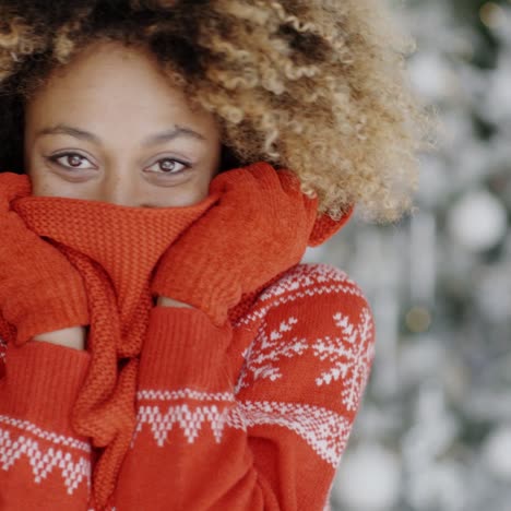 Mujer-Joven-De-Moda-En-Navidad