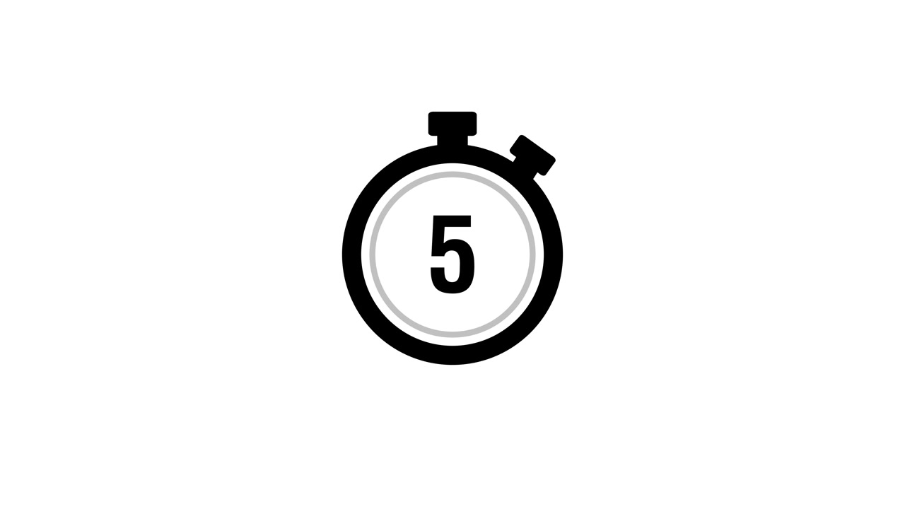 Animated Countdown Timer from Ten to One Second