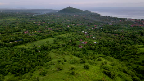 panorama del paisaje verde en el parque nacional de bali occidental en indonesia