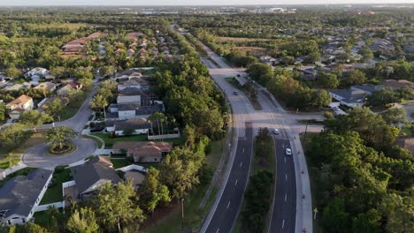 aerial flight down Lakewood Ranch Boulevard in Bradenton, Florida