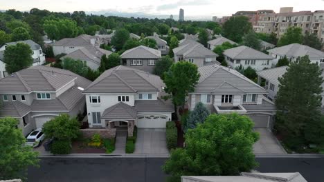 residential neighborhood with upscale cookie-cutter houses and homes