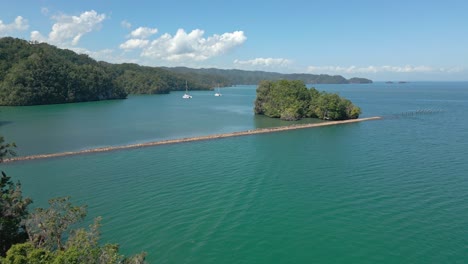 Drone-shot-of-Los-Haitises-National-Park,-Dominican-Republic