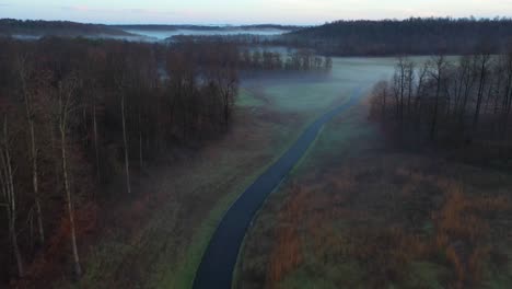 Country-Road-Foggy-Mountain-Aerial-4K