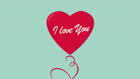 Primer-Plano-Animado-Te-Amo-Texto-Y-Movimiento-Romántico-Corazón-De-Globo-Rojo-Sobre-Fondo-Del-Día-De-San-Valentín