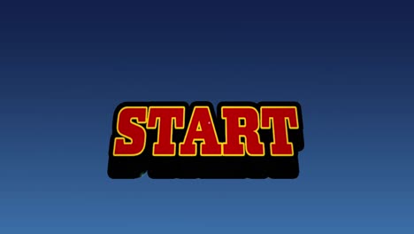 Animation-of-start-text-on-blue-background