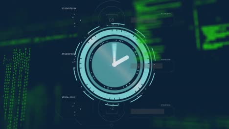 Animación-Del-Procesamiento-De-Datos-Y-El-Reloj-Que-Se-Mueve-Rápidamente