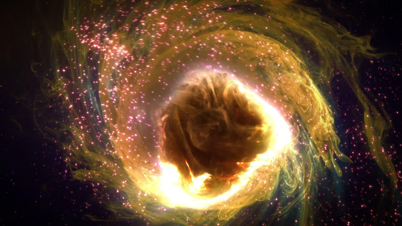 абстрактный вращающийся гипнотический таинственный космический частица туманность галактика облачная петля фон