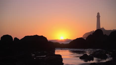 Pescadero-Pigeon-Point-Light-House-Bei-Sonnenuntergang,-Kalifornien-04