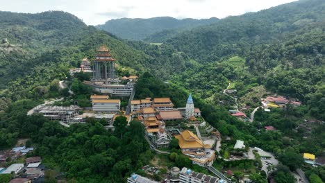kek lok si temple unique buddhist heritage malaysia penang air itam complex, aerial drone