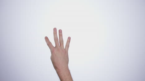 hand, counting and person in studio with mockup