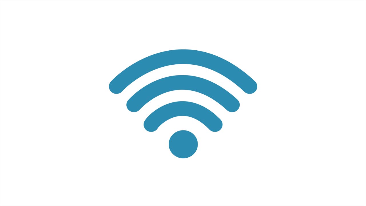 icono wi en fondo blanco. tecnología digital. movimiento