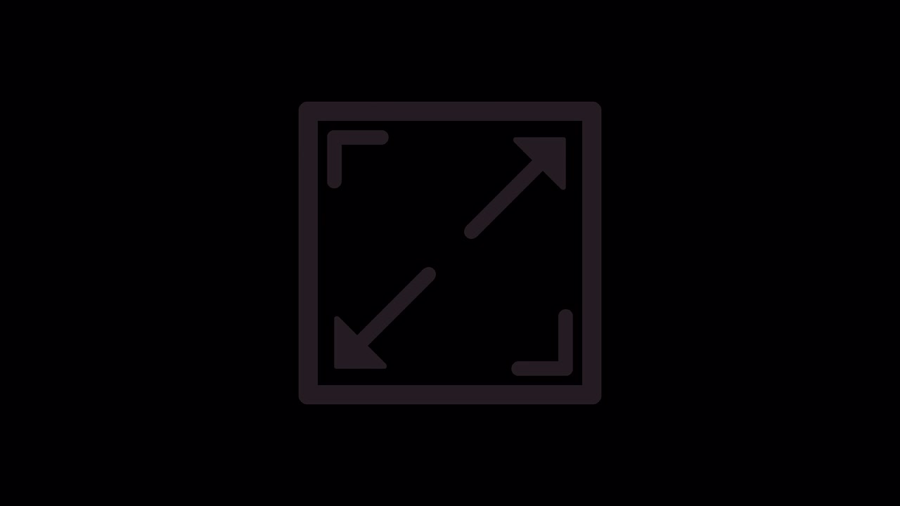 Animated Fullscreen Expand Icon on Black Background