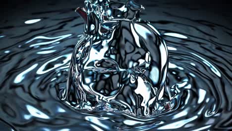 human heart in water splash