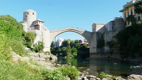 the city of mostar with the famous old bridge