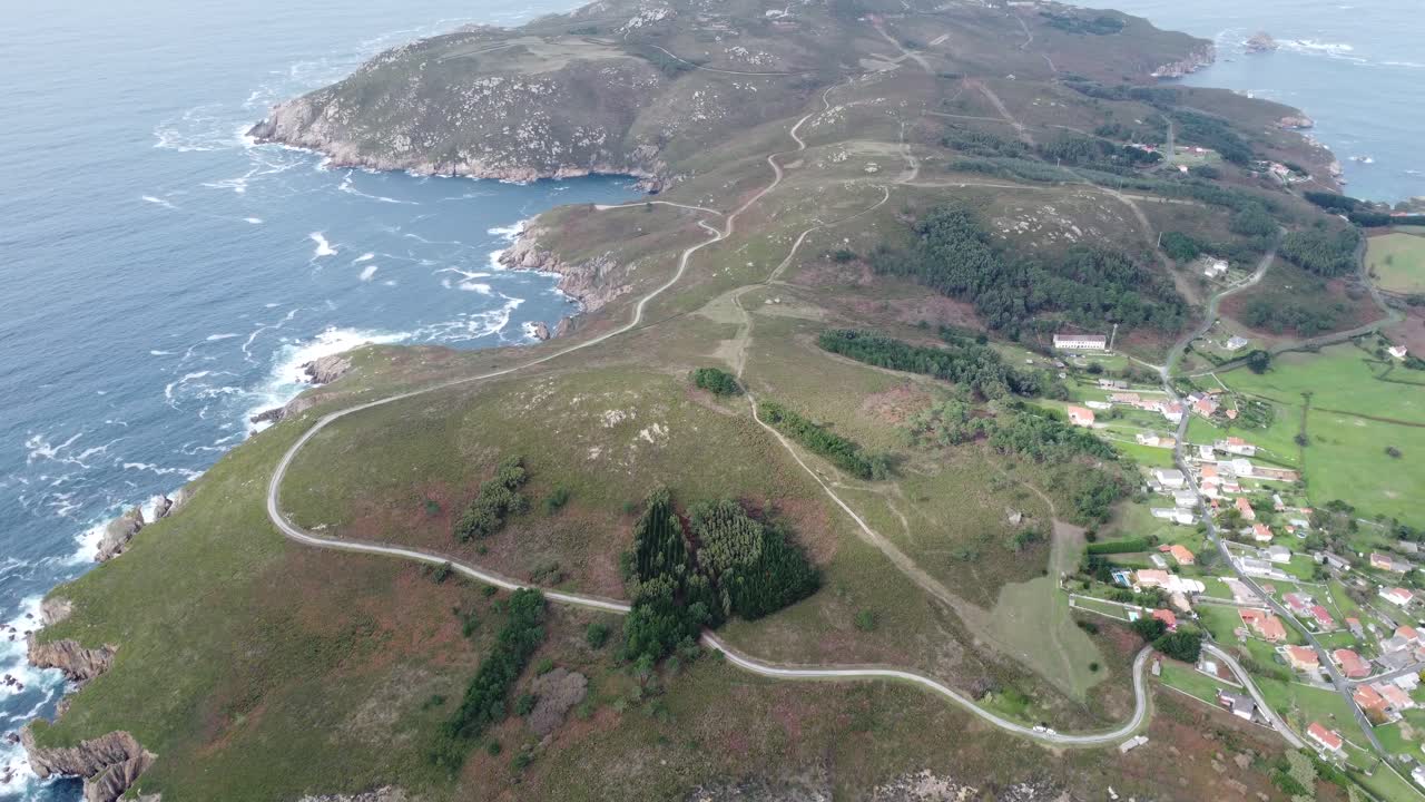 hermoso paisaje cerca de lanzada en galicia en españa en el océano atlántico, drone y buen clima