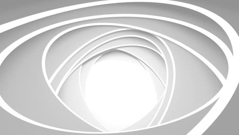 rotación de óvalos blancos. fondo abstracto