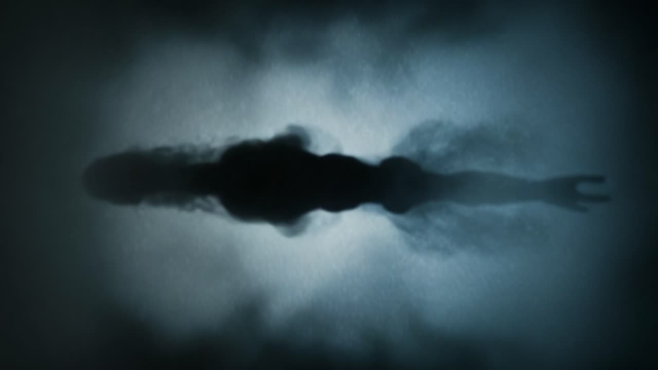 An ethereal figure emerges from the mist, shrouded in shadows, symbolizing presence and absence in a captivating interplay of light and darkness, evoking deep emotional resonance