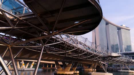 modern pedestrian bridge in singapore