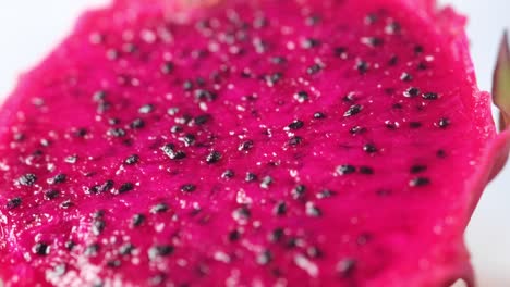 close up of dragon fruit section