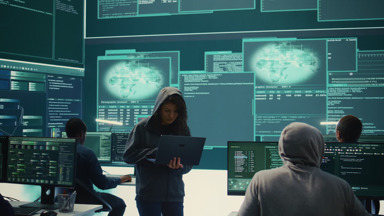 Hackers group failing to hack a system in high tech agency office