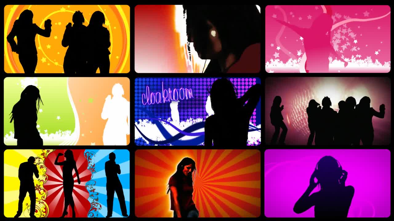 animación de stock que presenta a personas animadas en la pista de baile