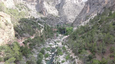 valley in waterfall aerial view