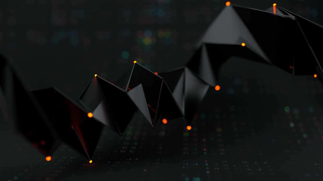 Futuristic faceted shape seamless loop 3D render animation