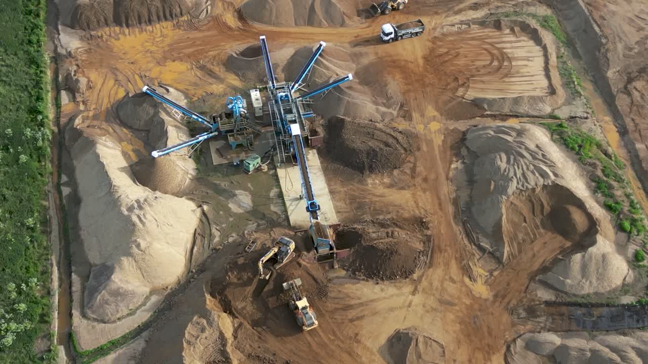 Aggregates Sorting Plant Station UK - Aerial Footage