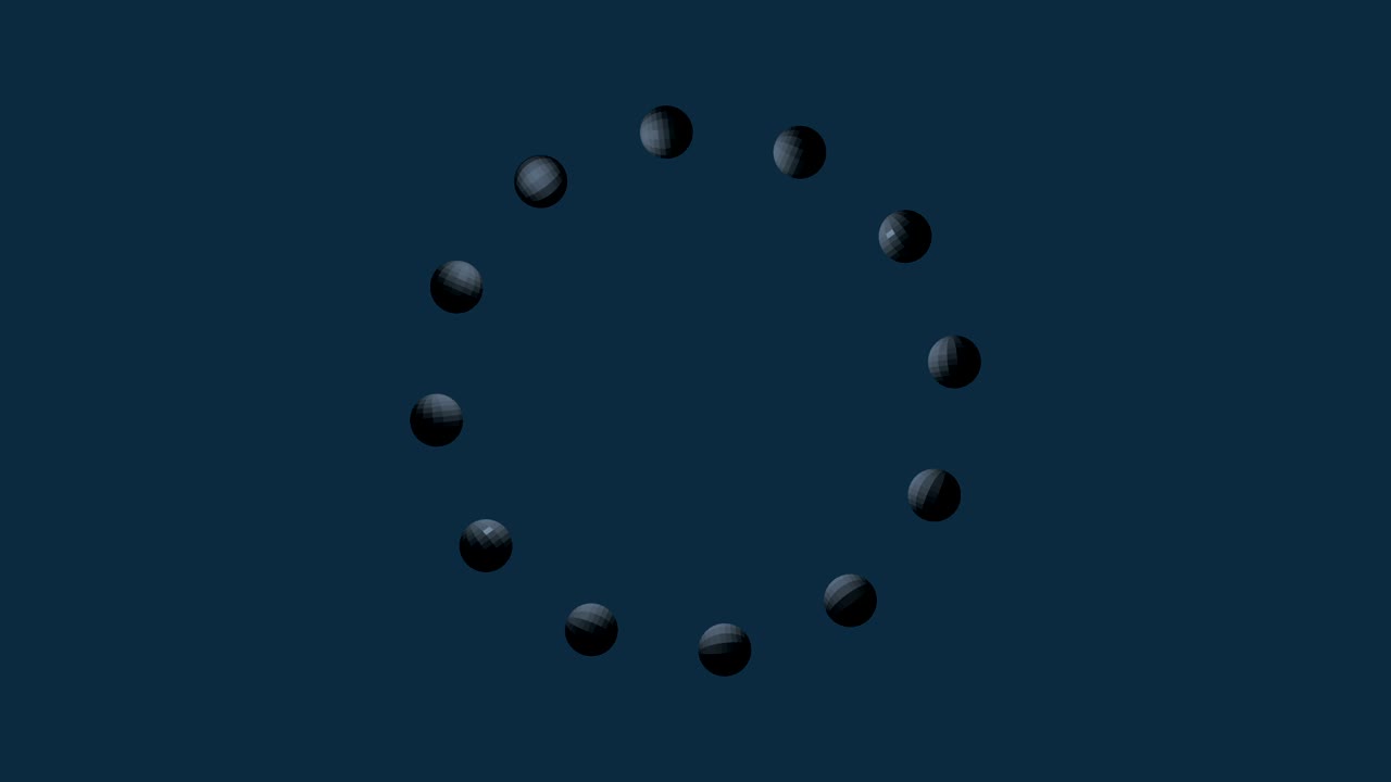 3d 공은 천천히 회전합니다.