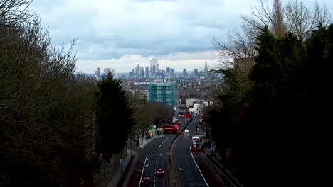 time-lapse en la ciudad de londres desde el puente archway, londres, reino unido