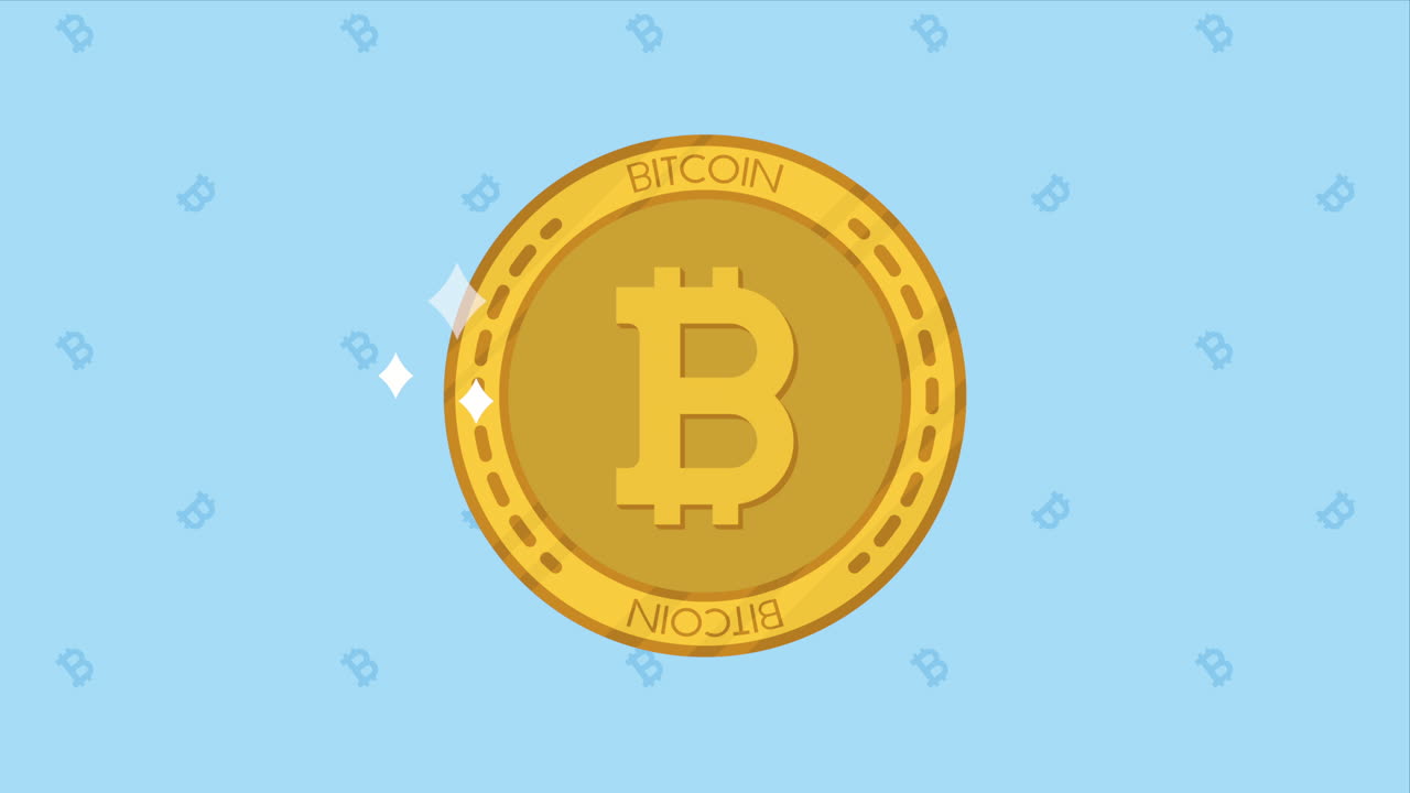 golden bitcoin crypto currency animation