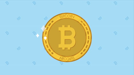 animación de la moneda criptográfica bitcoin dorada
