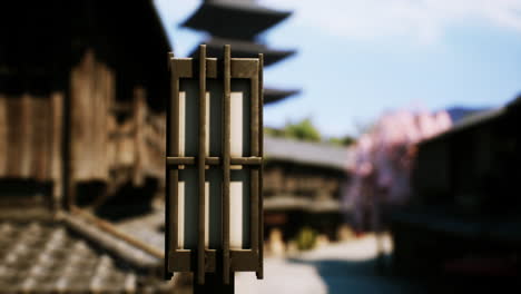 japanese lantern in a traditional village setting