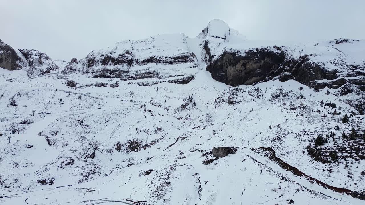 Scenic view of Candanchú ski station in Aragón, Spain, showcasing snowy slopes