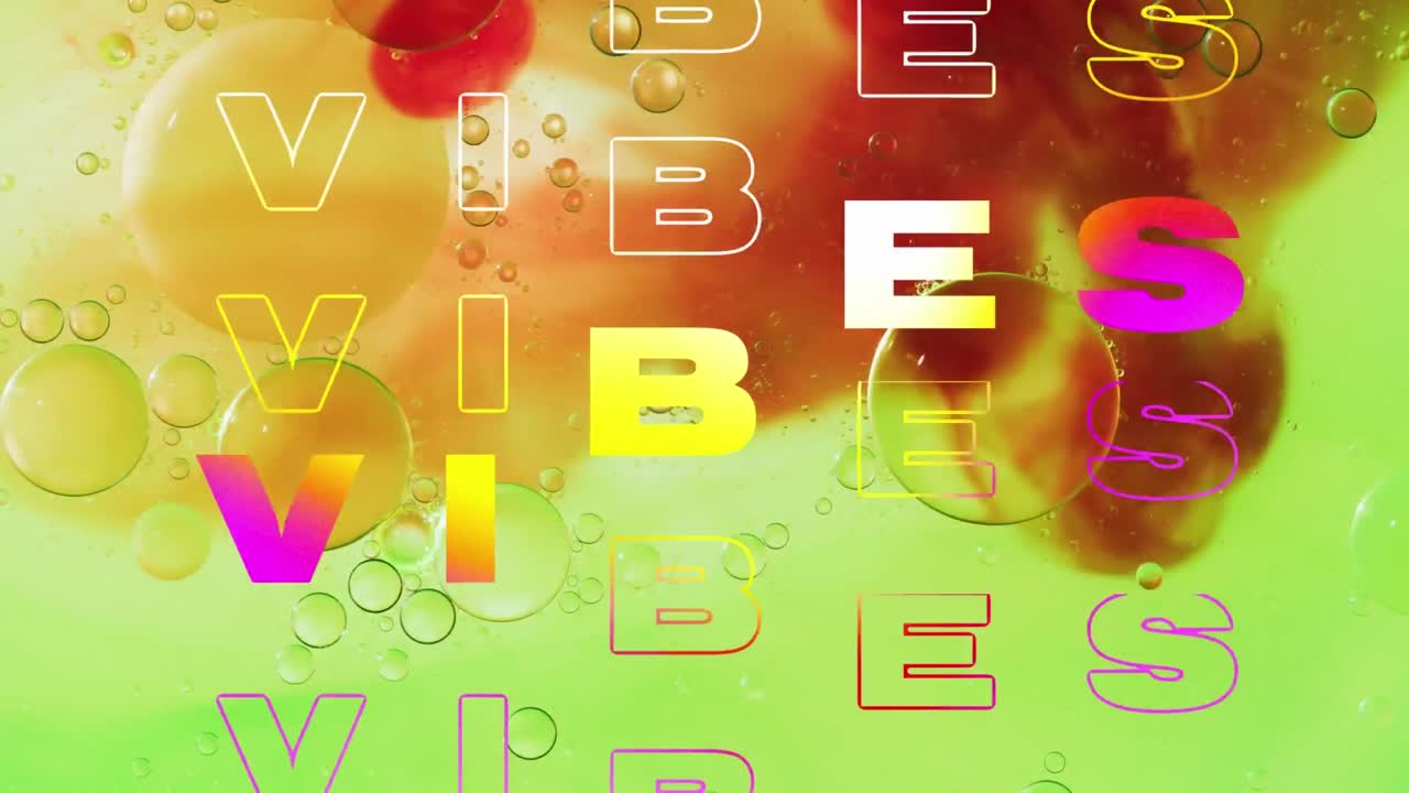 animación de buen texto de vibraciones sobre un fondo de patrón líquido abstracto.