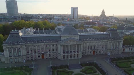 the royal palace of brussels aerial drone shot