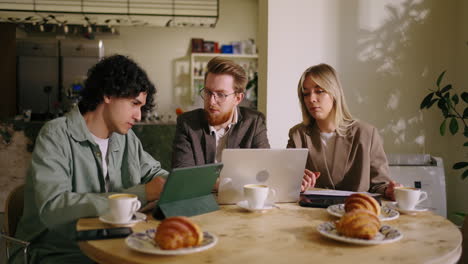 a business meeting in a coffee shop