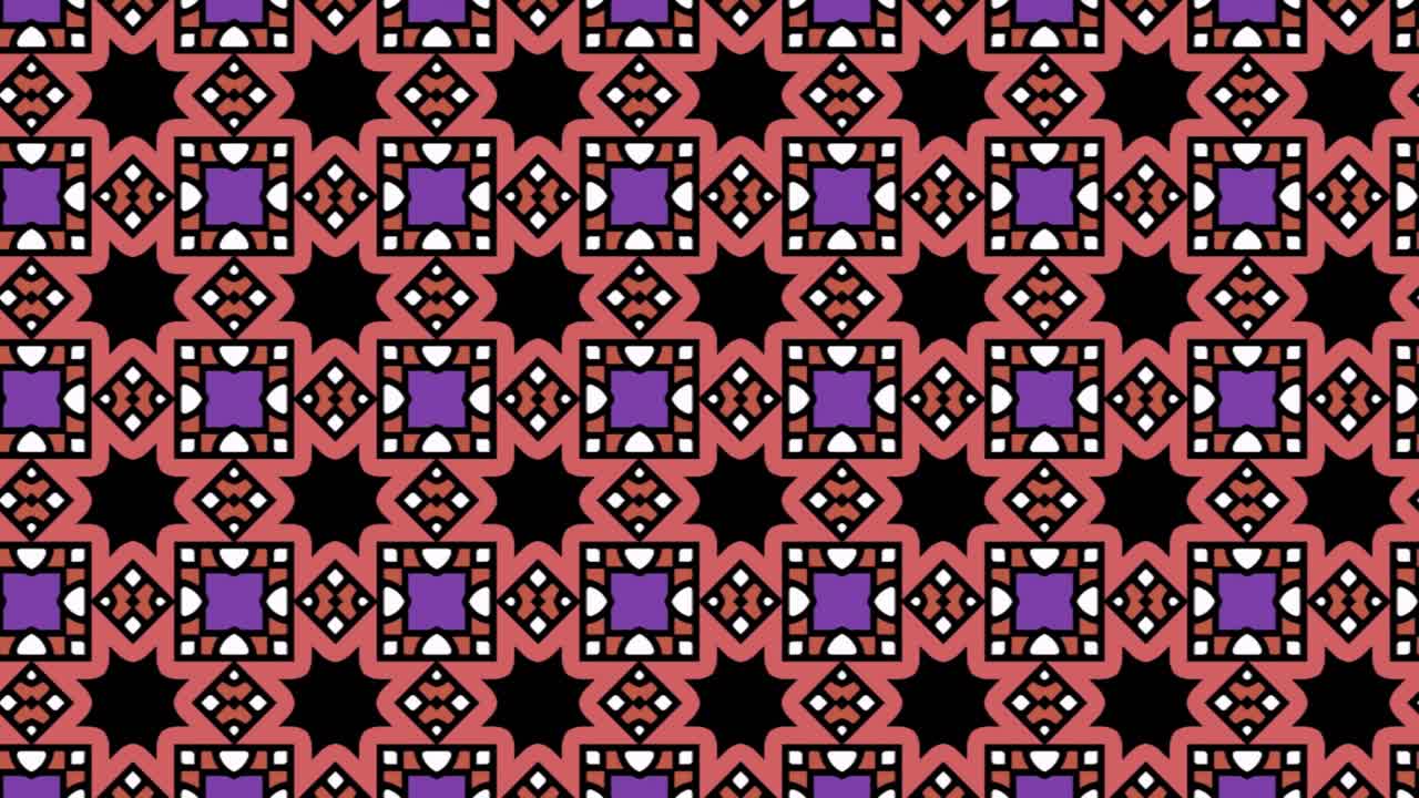 una animación de patrones sin fisuras de colores que consta de figuras geométricas y formas estelares