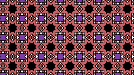 a colorful seamless pattern animation consisting of geometrical figures and starlike shapes