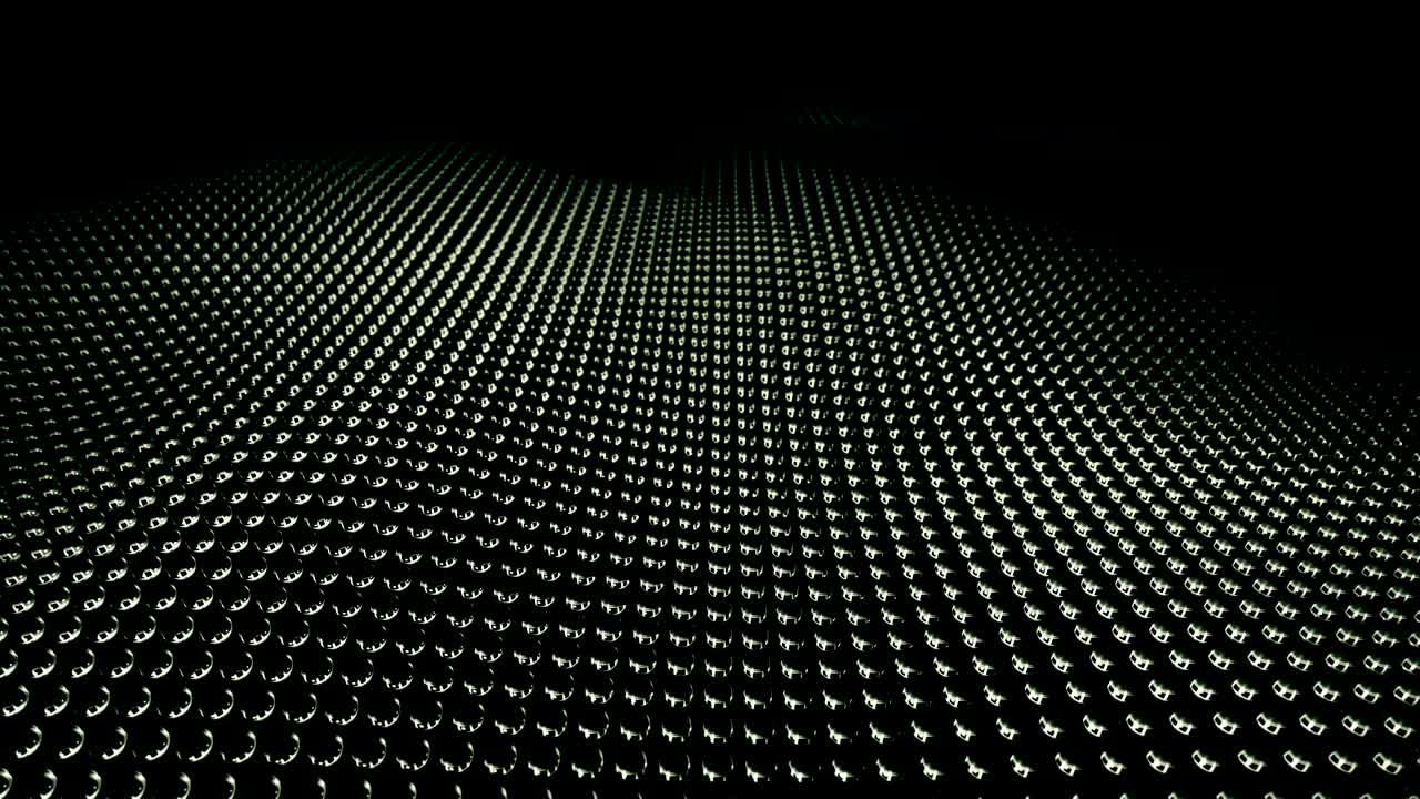 Modern abstract loopable bright green metal surface wave with Field of View