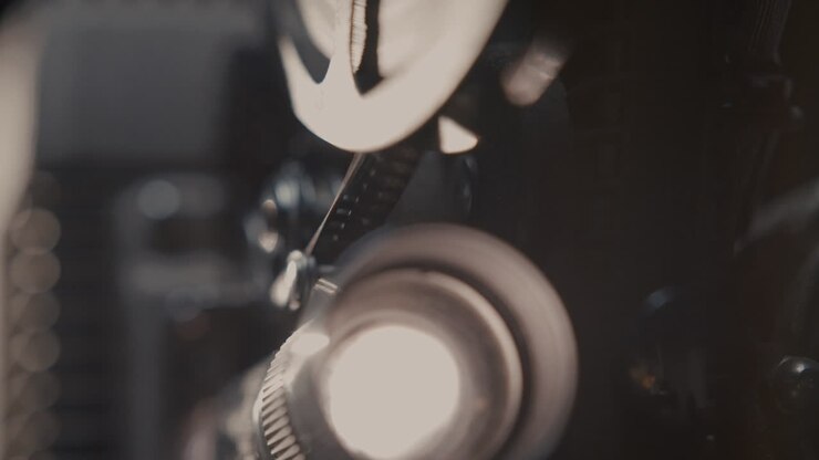 Vintage Movie Projector Close-up