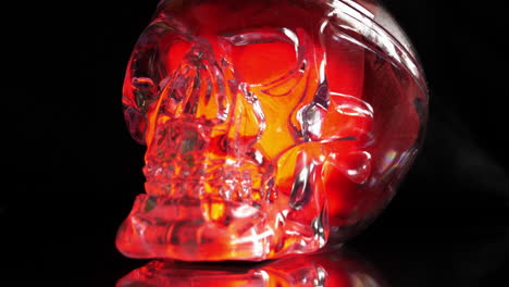 Slow-pull-back-Red-Skull-of-Death-Halloween-concept-theme