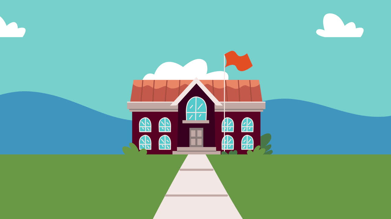 animación de regreso a la escuela con escena