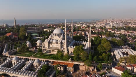 aerial view of the magnificent mosque in istanbul, turkey